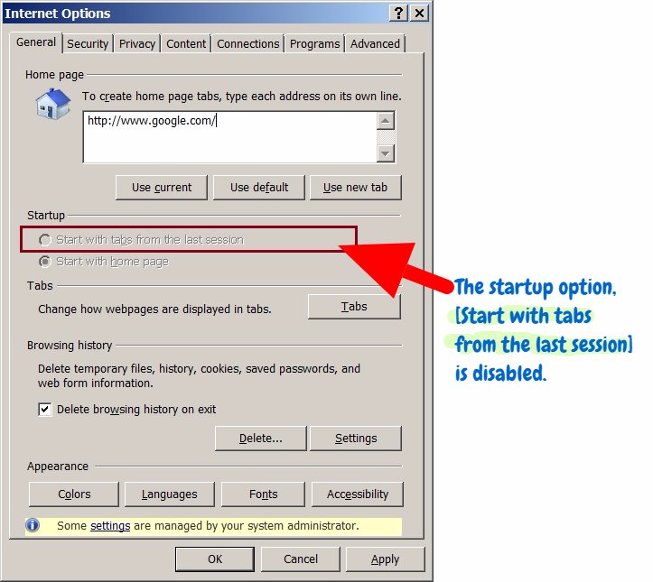 How to restore last session in Internet Explorer