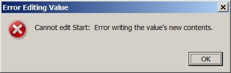 Unable to change the registry key value 