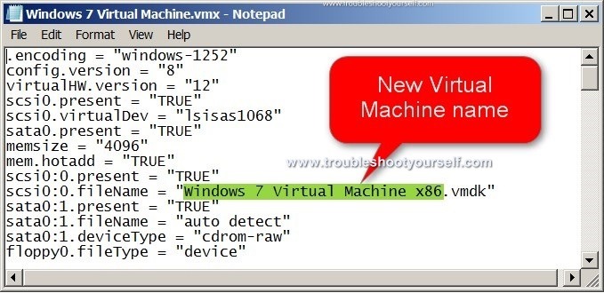 Rename VMWare Virtual Machine image
